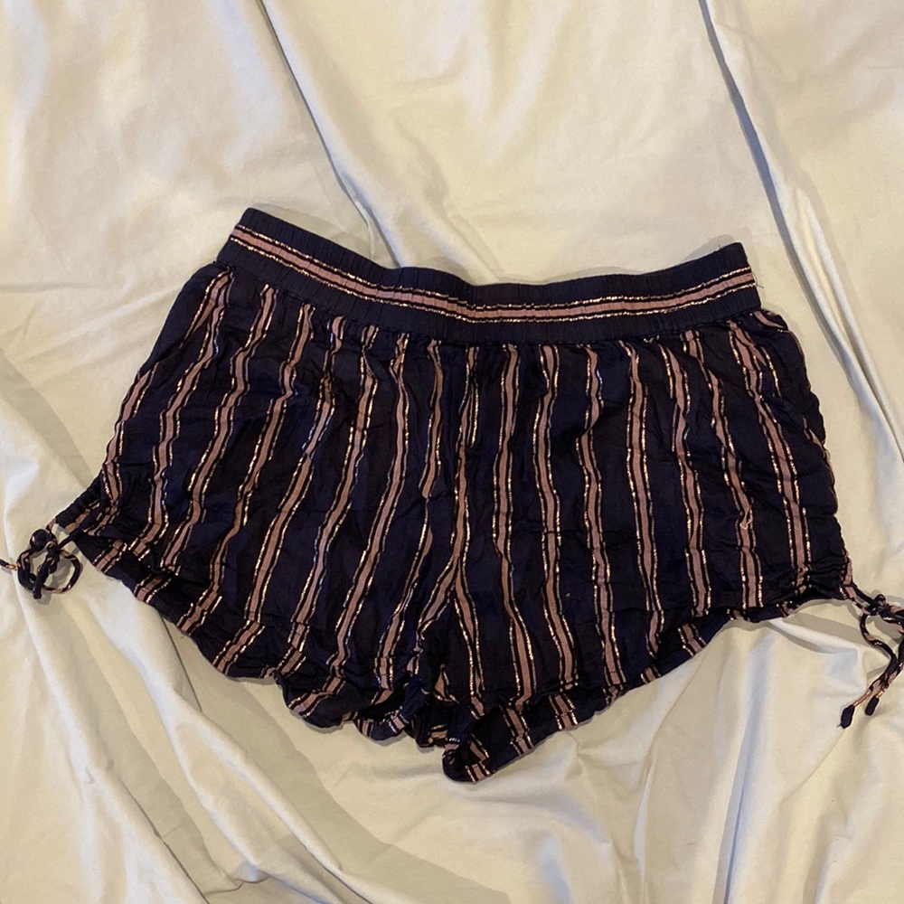 Anthropologie Metallic Stripe Shorts
